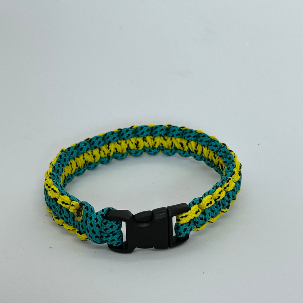 paracord bracelet two color cord_turquoise-yellow