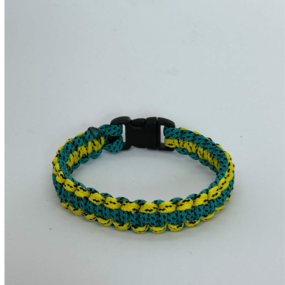 paracord bracelet two color cord_turquoise-yellow