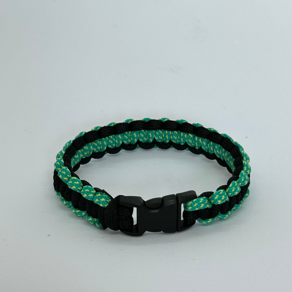 paracord bracelet two color cord_light green-black