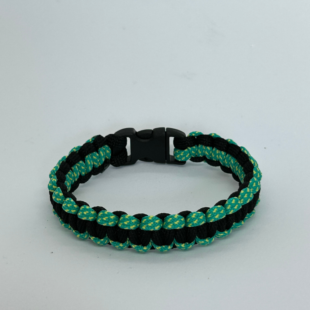 paracord bracelet two color cord_light green-black