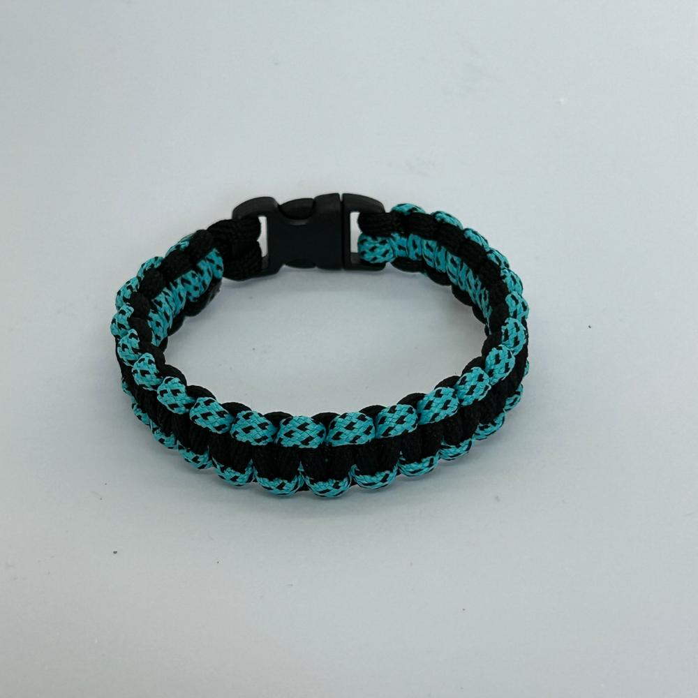 paracord bracelet two color cord_turquoise-black