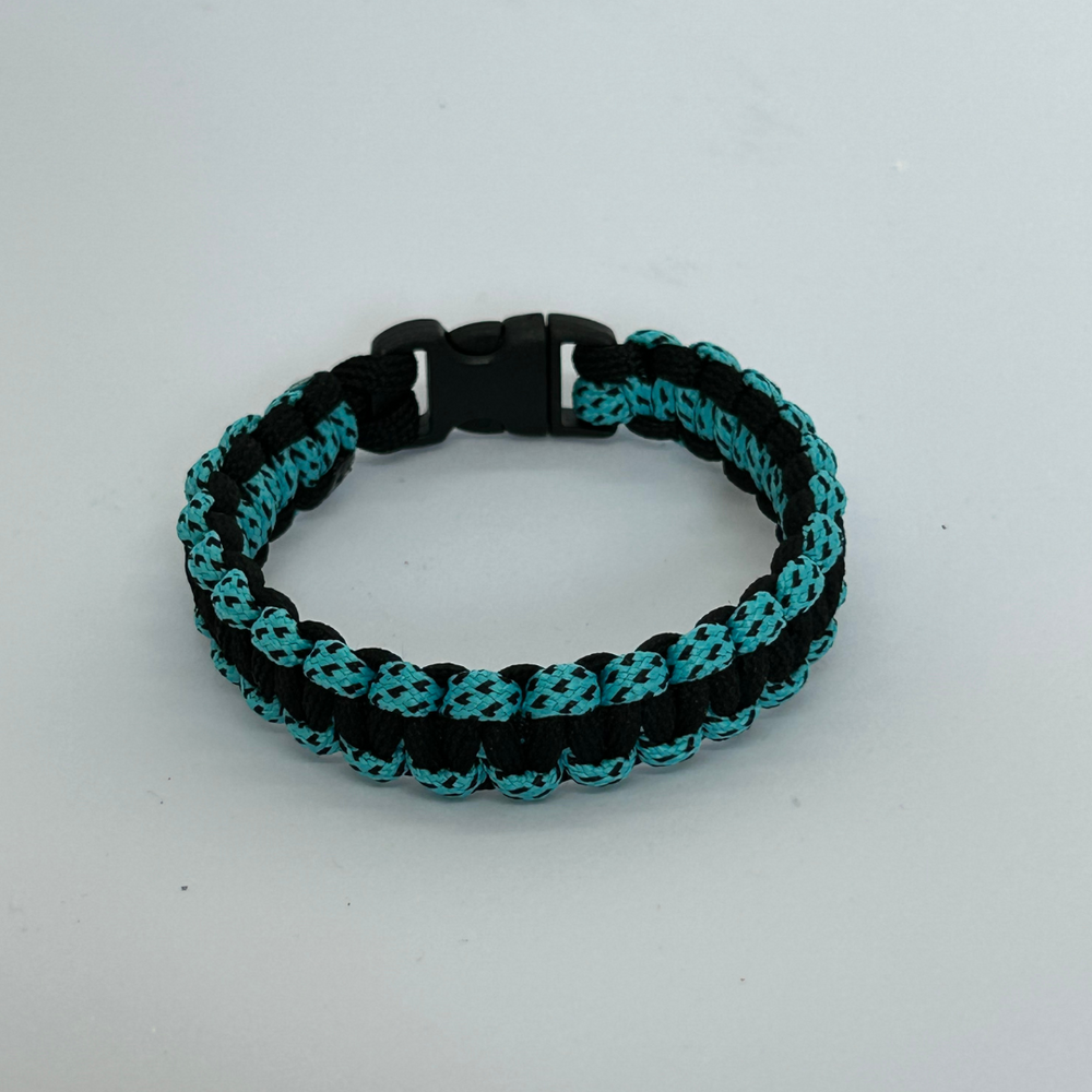 paracord bracelet two color cord_turquoise-black